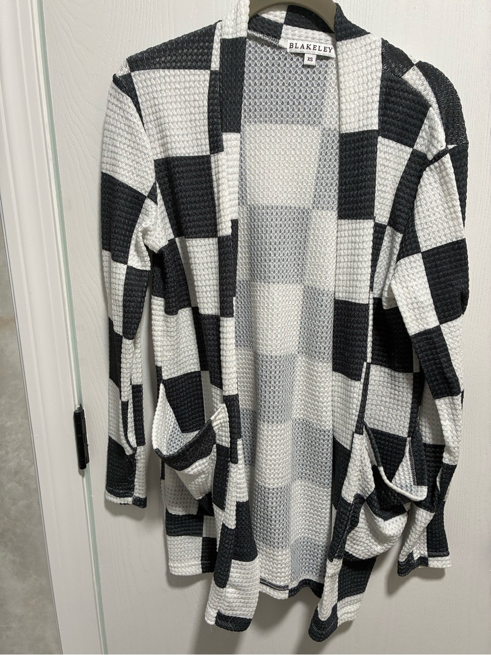 NWOT Blakeley Black & White Checkered Cardigan